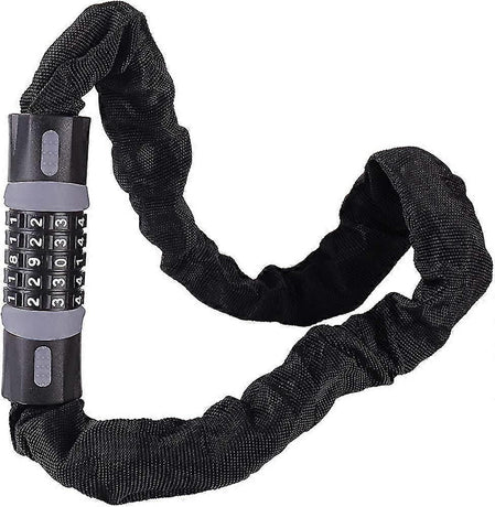 Bike Chain Lock, 5 Digit Combination High Security Bicycle Lock Resettable Heavy Duty Cycling Chain Locks for Bicycle - 1.2m