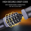 Bike Chain Lock, 5 Digit Combination High Security Bicycle Lock Resettable Heavy Duty Cycling Chain Locks for Bicycle - 1.5m