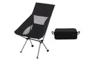 Portable Compact Camping Chair for Outdoor Camp Travel Picnic Lightweight Folding High Back Camping Chair With Head Support -Black