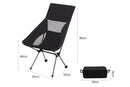 Portable Compact Camping Chair for Outdoor Camp Travel Picnic Lightweight Folding High Back Camping Chair With Head Support -Black