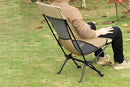 Portable Compact Camping Chair for Outdoor Camp Travel Picnic Lightweight Folding High Back Camping Chair With Head Support -Beige