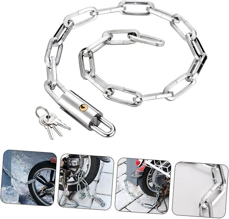 Heavy Duty Bike Chain Lock, Anti-Theft Security Lock for Bicycle, Motorcycle, Gate, Fence and Outdoor Use - 3m
