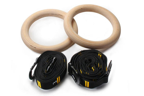 Wooden Gymnastic Rings Set Adjustable Fitness Rings for Home Workouts