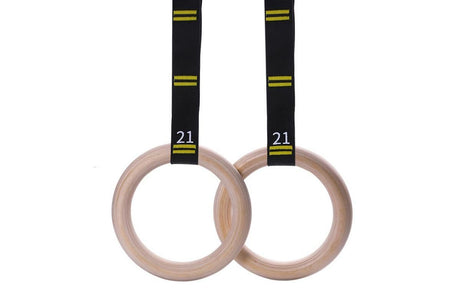 Wooden Gymnastic Rings Set Adjustable Fitness Rings for Home Workouts