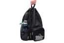 Mesh Beach Backpack with Wet Pocket Drawstring Waterproof Swimming Gym Bag for Men Women - Black