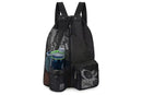 Mesh Beach Backpack with Wet Pocket Drawstring Waterproof Swimming Gym Bag for Men Women - Green