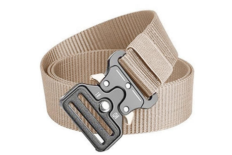 Nylon Tactical Belt Quick-Release for Outdoor Work Daily - Khaki