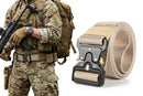 Nylon Tactical Belt Quick-Release for Outdoor Work Daily - Khaki