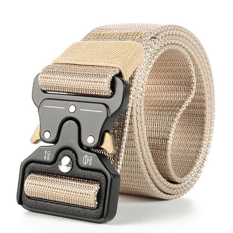 Nylon Tactical Belt Quick-Release for Outdoor Work Daily - Khaki