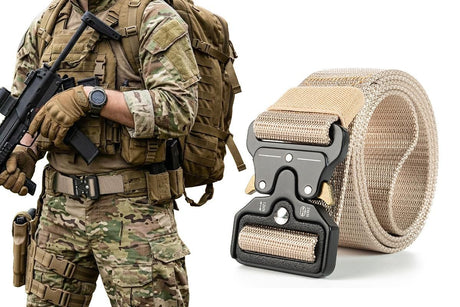 Nylon Tactical Belt Quick-Release for Outdoor Work Daily - Black
