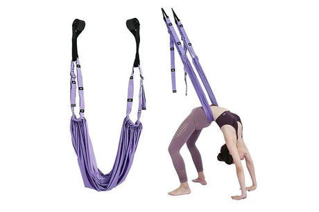 Stretching Exercise Belt Ballet Band Leg with Door Anchor Flexibility Trainer for Dance Aerial Yoga Ballet -Green