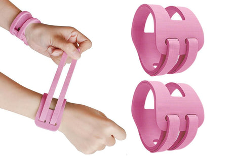 2PCS Ulnar Wrist Support Brace Adjustable for Sports Yoga Fitness - Pink