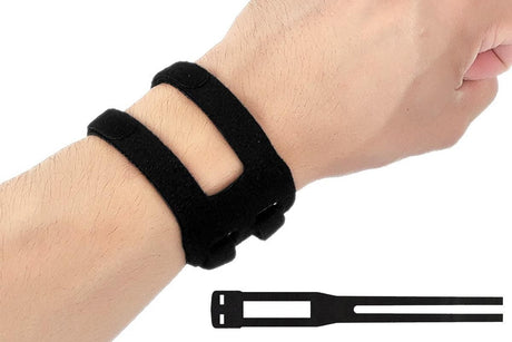 2PCS Ulnar Wrist Support Brace Adjustable for Sports Yoga Fitness - Black