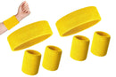 2 Pack Sweatbands Sports Headband for Tennis Badminton Yoga - Yellow