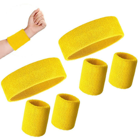 2 Pack Sweatbands Sports Headband for Tennis Badminton Yoga - Yellow