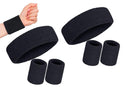 2 Pack Sweatbands Sports Headband for Tennis Badminton Yoga - Black