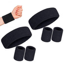 2 Pack Sweatbands Sports Headband for Tennis Badminton Yoga - Black