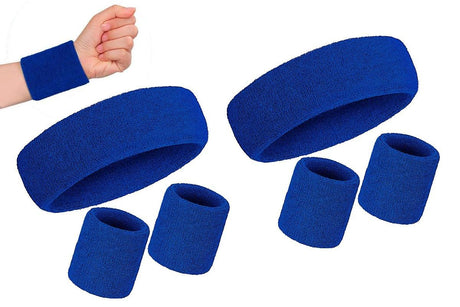 2 Pack Sweatbands Sports Headband for Tennis Badminton Yoga - Dark Blue