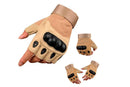 Men Half Finger Gloves Army Military Fingerless Combat Outdoor Tactical Gloves -Brown / XL