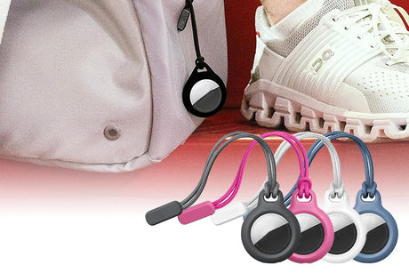 4Pcs AirTag Protective Cover Case Protector Shell with Lanyard for Apple AirTag