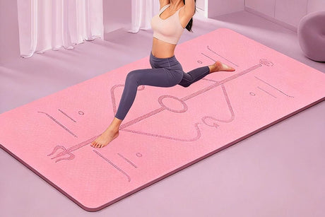 TPE Yoga Mat Exercise Fitness Sport Non Slip Workout Mat with Body Alignment Lines