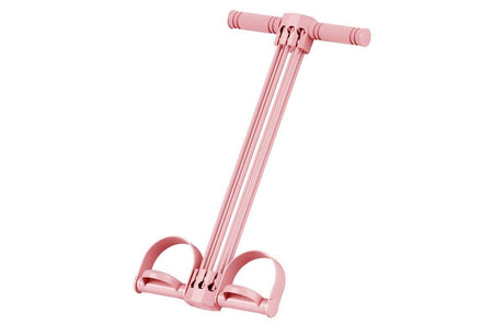 Pedal Resistance Band with Handles Adjustable Detachable Multifunction Pedal Resistance Band for Abs Arms Waist Legs Home Fitness - Pink