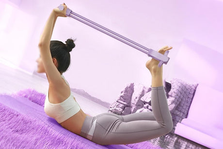 Pedal Resistance Band with Handles Adjustable Detachable Multifunction Pedal Resistance Band for Abs Arms Waist Legs Home Fitness - Pink