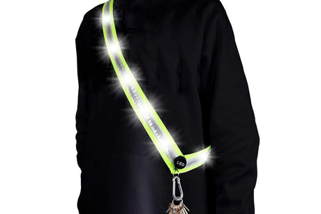 Rechargeable Running Gear LED Reflective Belt Sash Professional Safety Gear Safety Belt -White