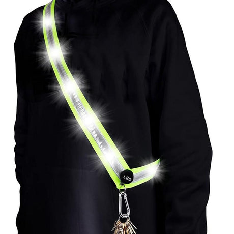 Rechargeable Running Gear LED Reflective Belt Sash Professional Safety Gear Safety Belt -White