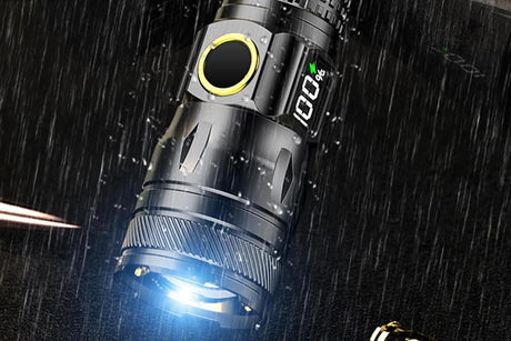 Rechargeable LED Flashlights with Digital Power Display Zoomable High Lumens Bright EDC Flashlight for Outdoor