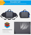 Running Waist Bag with Water Bottle Holder Reflective Strips Multi Pocket Outdoor Sports Fanny Pack - Black