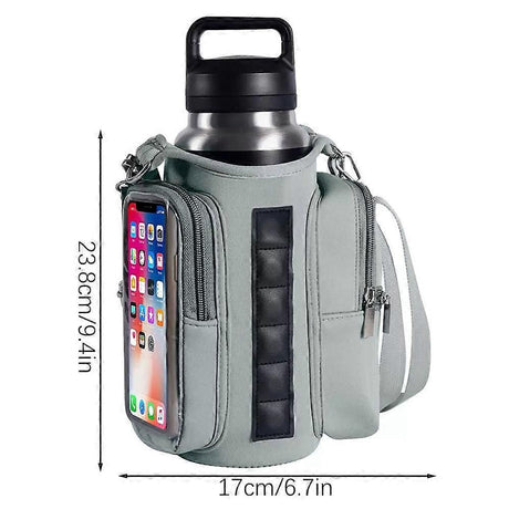 Waterproof Magnetic Bottle Bag, Lightweight Crossbody Shoulder Bag, Portable Water Bottle Holder for Gym & Hiking - Pink