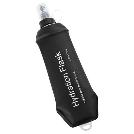 Collapsible Water Bottle Reusable Foldable Roll-Up Bottle Lightweight Space Saving for Hiking Camping Travel Sports Black - 500ML