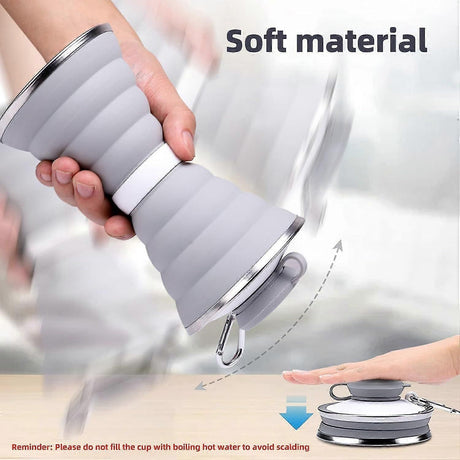 Collapsible Water Bottle, 500ml Sport Water Bottle, Foldable Water Bottles For Travel Gym Camping Hiking - Black
