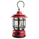 Retro Tent Camping Light Portable Rechargeable Night Lamp Red