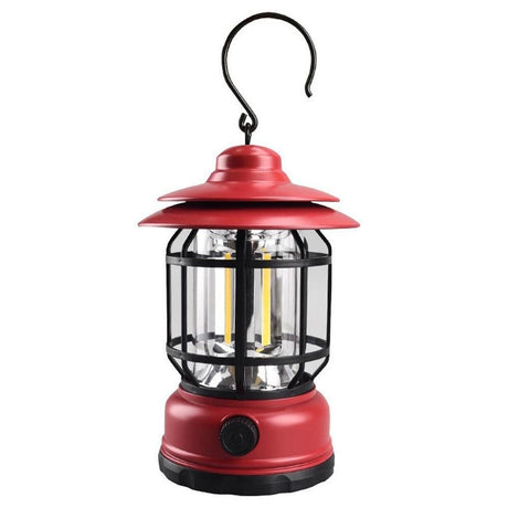 Retro Tent Camping Light Portable Rechargeable Night Lamp Red