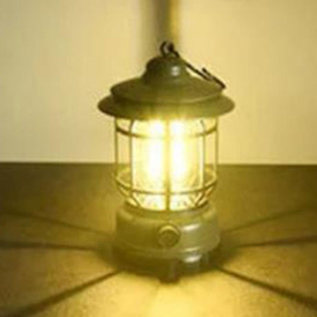 Retro Tent Camping Light Portable Rechargeable Night Lamp Green
