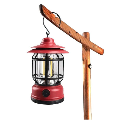 Retro Tent Camping Light Portable Rechargeable Night Lamp Green