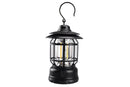 Retro Tent Camping Light Portable Rechargeable Night Lamp Black