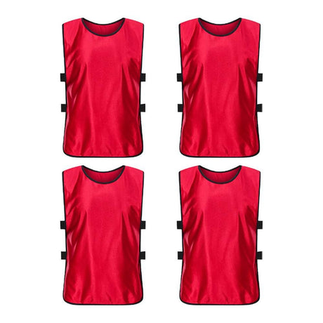 4Pcs Scrimmage Training Vest Team Sports Games Practice Jersey Red