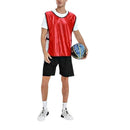 4Pcs Scrimmage Training Vest Team Sports Games Practice Jersey Red