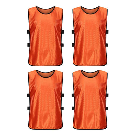 4Pcs Scrimmage Training Vest Team Sports Games Practice Jersey Red