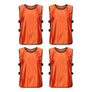 4Pcs Scrimmage Training Vest Team Sports Games Practice Jersey Orange