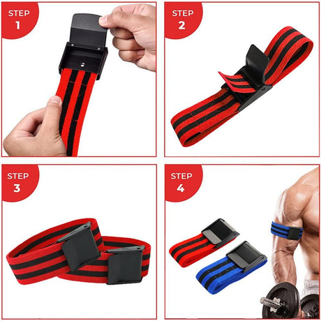 Bundle Booty Resistance Bands Blood Flow Restriction Straps for Glute and Hip Exercising Fitness Red