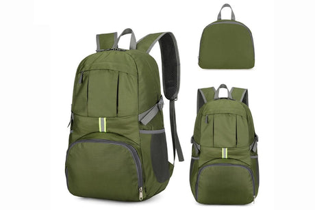 30L Ultra Lightweight Foldable Waterproof Backpack Travel Camping Hiking Outdoor Sports Bag - Green