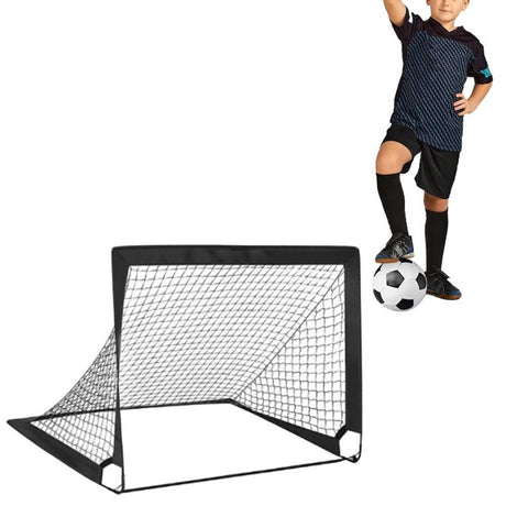 Portable Soccer Goal Net Quick Set-up Training Equipment for Backyard Soccer Black