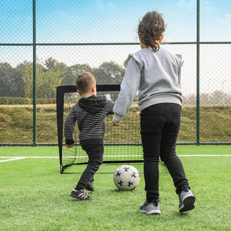 Portable Soccer Goal Net Quick Set-up Training Equipment for Backyard Soccer Black