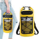 Roll-Top Backpack Dry Bag with Handle for Fishing Boating and Camping Yellow - L
