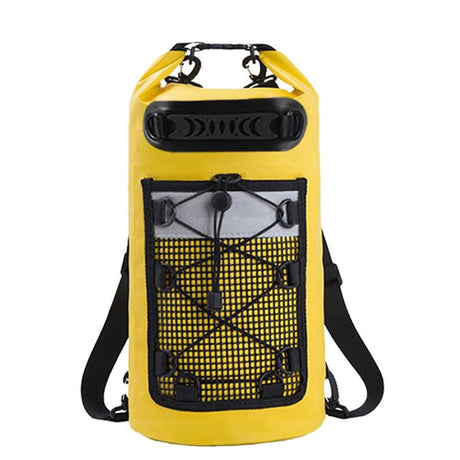 Roll-Top Backpack Dry Bag with Handle for Fishing Boating and Camping Yellow - L