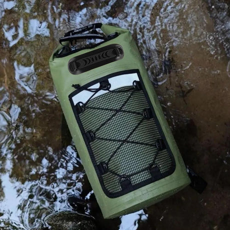 Roll-Top Backpack Dry Bag with Handle for Fishing Boating and Camping Green - M